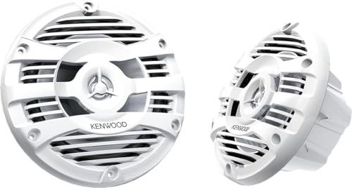 Kenwood KFC-1653MRW Altavoces Marinos de 2 vías de 170mm | Sistema de Altavoces para Barco con Cono Hidrófugo de 170mm. para Uso Exteriores y en Condiciones de Humedad. Rejilla Resistente a Rayos UV