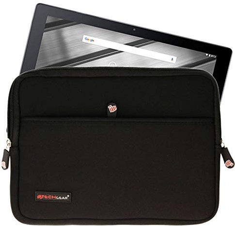 TECHGEAR [Pro Sleeve (10)] Schmale Schutzhülle aus Neopren mit Reißverschluss und Anti-Shock Bubble-Innenausstattung für Acer Iconia Tab 10, Iconia One 10, B3-A40, B3-A50, A3-A30, A3-A20 [Schwarz]