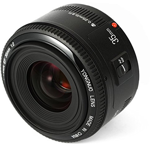 Yongnuo Yn35 - Obiettivo grandangolare 35 & Nbsp, Mm, F2, lunghezza focale fissa, con baionetta Ef per Canon Eos 500D, 600D, 650D, 700D, 5D Mark II, 5D Mark IIi, 5Ds, 5Ds, R, 6D, 7D Mark II, ecc.