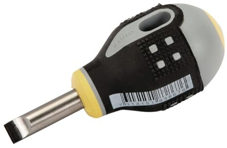Bahco BE-8455 Ergo Slotted/Stubby Type Screwdriver, Multi-Colour, 103 mm
