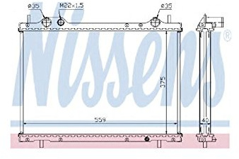NISSENS Kühler Motorkühlung Kühler Wasserkühler Motorkühler Netzbreite 559mm Netzlänge 375mm Netztiefe 40mm 61792A