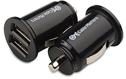 Cable Matters Cargador Coche Carga Rápida-Versión actualizada-2 Paquetes-10W 2A con inteligente chipset de carga para iPhone XR XS, Samsung Galaxy S10, Note 9, LG G7, V40, Google Pixel 3