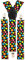 W WIDMANN MILANO Party Fashion 7992D - Hosenträger bunte Punkte, Clown, Showgirl, Showmen, 70er Jahre Accessoire, Disco Fever, Motto-Party, Karneval