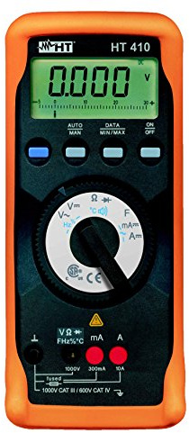HT-Instruments, Multimetro con sistema ABS per prevenzione errori, CATIV, 1000V, HT410