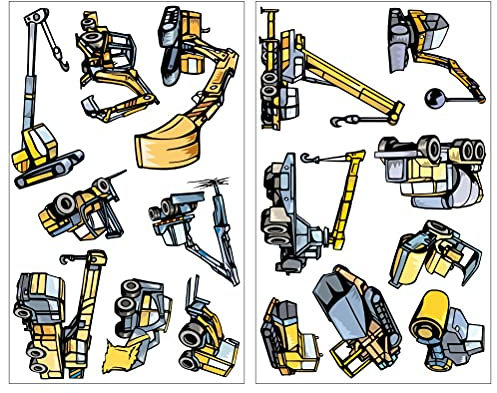 Samunshi® 16-teiliges Wandtattoo Bagger Set Wandbilder Kinderzimmer Deko Junge Wandtattoo Kinderzimmer Mädchen Wandsticker Kinderzimmer 2x 16x26cm