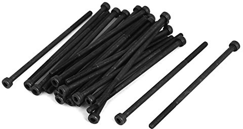 sourcing map M3x70mm 12.9 Alloy Steel Hex Socket Screws Partially Threaded Bolt Black 25Pcs