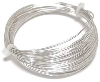 Copper Craft Wire Silver 925 Plated 20m Coil 0.4mm Thick for Jewellery Making, Crafting, Beading, and Wire Wrapping