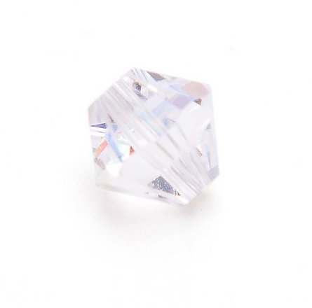 Grade A Czech Crystal Glass Beads - Clear AB, 3mm Faceted Bicones - Long Strand of 120+ - Precision Cut Elegance from Czech Republic for Jewellery Making, 0.7mm Hole