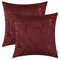 CaliTime Kissenbezüge für Dekokissen, 2 Stück, für Couch und Sofa, Heimdekoration, modern, glänzende und stumpfe Kontraste, geometrische Formen, Polyester-Mischgewebe, burgunderfarben, 45 x 45 cm