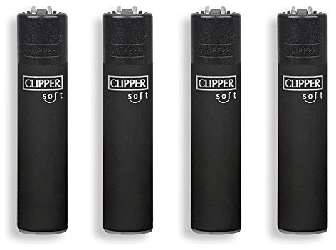 Clipper Lot de 4 briquets Micro Black Soft, noir