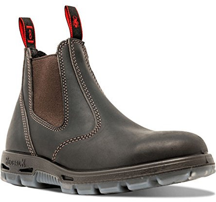 Red Back USBOK Chelsea Boots Claret Brown with Steel Toe Cap from Australia (UK Size 5)