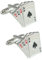 COLLAR AND CUFFS LONDON Manschettenknöpfe Herren Silber Farbe - Mit Box - Vier ASSE - Langlebiges Messing - 4 ASSE Aus Einem Kartenspiel - Poker Magie Zauberer Spiel - EIN Paar