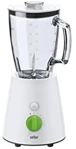 Braun JB3060WHS Licuadora de vidrio, 800 W, vidrio, 5 velocidades, color blanco