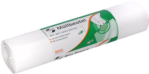 Müllbeutel DEISS FIRST weiß 60 Liter, 50 Stück
