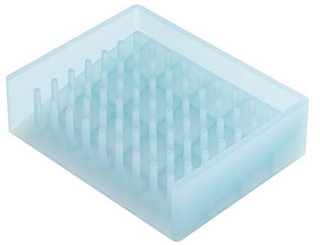 Yamazaki 2994 Float Seifenablage aus Silikon, blau, Silikon, Minimalistisches Design, 11 x 8,5 x 3 cm (LxBxH)