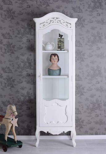 Vitrine Weiss Vitrinenschrank Landhausstil Regal Vintage Schrank 58 cm HMA26 Palazzo Exclusiv