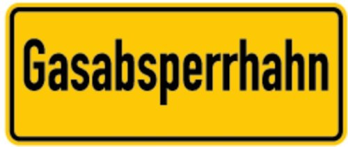 Schild Alu Gasabsperrhahn 100x240mm