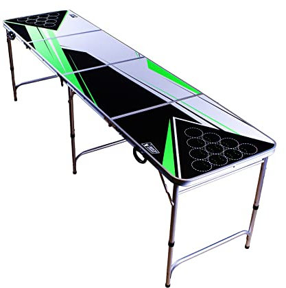 Beercup Bierpong Tische, Beer Pong Tisch Set für Partyspiele, Beerpong Tisch Klappbar & Bierpong Tisch - Neon Table Design bierpongtisch with Ball Rack & 6 Balls