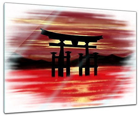 Bilderdepot24 Glasbild - Zen Landschaft - 80x60 cm - Deko Glas - Wandbild - Bild auf Glas - moderne Glasbilder - Glasfoto - Echtglas - kein Acryl - Handmade