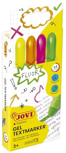 Marcador de cera gel jovi fluorescente caja de 4 unidades colores surtidos