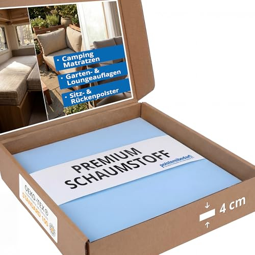 Heiro Schaumstoffplatte 50x50cm Schaumstoff Kissen Schaumstoffpolster - extra formstabil - (50 x 50 x 4cm)