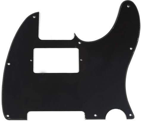 Musiclily 8 Hole Humbucker Tele Pickguard HH Scratch Plate for Fender USA/Mexican Standard Telecaster Modern Style Electric Guitar,1Ply Black