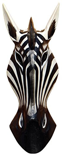 Schöne 30 cm Zebra Holz Maske Afrika Wandmaske Handarbeit Bali Maske71