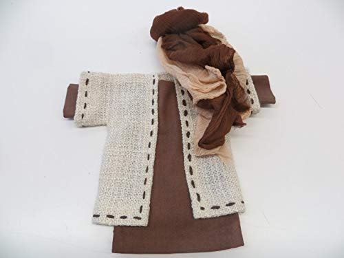 Bekleidungsset mit Handstichen für Mann - Erzählfigur 30 cm mit 2-färbigem Turban