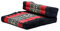 Leewadee Faltbarer Meditationssitz Yoga Sitzkissen platzsparendes universelles Meditationsset ökologisches Naturprodukt, Kapok, 50 x 70 cm, Schwarz Rot