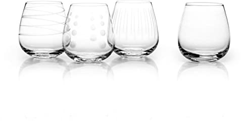 Mikasa Cheers Stemless Wine Glass, 15-Ounce, Set of 4