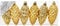MAGIC 6 Kunststoff Zapfen 9cm Kunststoff bruchfest Christbaumkugeln Dekokugeln Weihnachtskugeln Baumkugeln Baumschmuck Set Gold