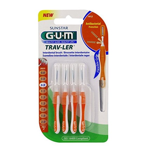 GUM Trav-ler 1412 - Spazzolino interdentale, 0,9 mm, 4 pezzi