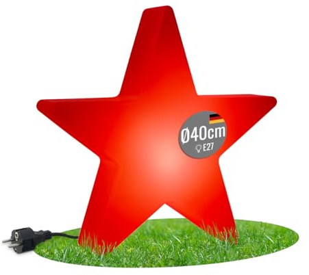 8 seasons design LED Weihnachtsstern 40cm Shining Star (Rot), E27, warmweißes Licht – wetterfest – LED Stern für außen (Garten, Terrasse, Balkon) und innen – winterfest – Weihnachtsbeleuchtung