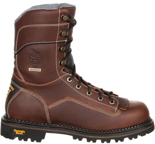 Georgia Boot Waterproof Lace-To-Toe Work Boot, Soggy Brown, Size 9.5(W)