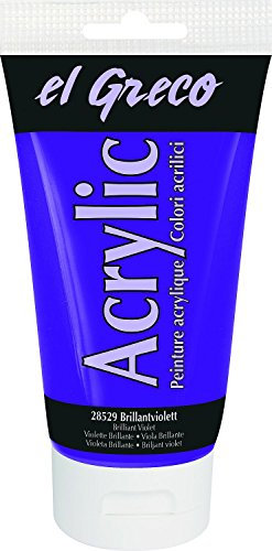 KREUL 28529 - El Greco Acrylic, 150 ml Tube in brillantviolett, hochpigmentierte, glänzende Acrylfarbe in Studienqualität, buttrig vermalbar, für pastose Malerei