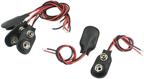 sourcing map 5pcs Press Buckle Port Wired 9V Battery Connector Button Cell Holder