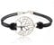 Sovats Bracelet Cordon Noir Arbre de Vie Bracelet Argent Femme 925, Taille 20