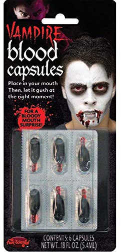 Halloween Fake Blood Capsules Vampire, Devil, Zombie