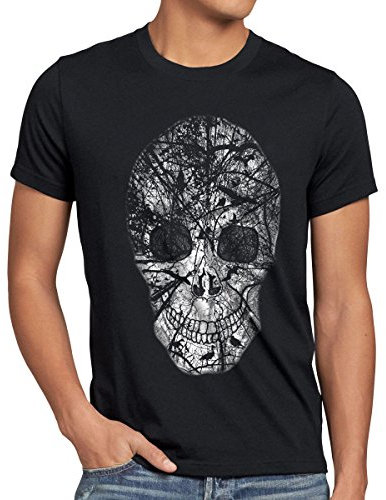 style3 Nature Skull T-Shirt Herren Totenkopf, Größe:XXL;Farbe:Schwarz