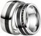 DOOSTI Partnerringe/Trauringe Chirurgischer Edelstahl 316L mit Keramikeinlage Schwarz - inkl. Gratis Gravur