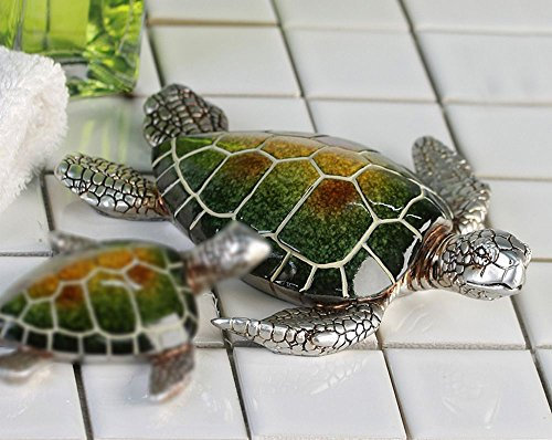 Casablanca Josie Poly, grüne/silberne Schildkröte, Novel, 18 cm, Tierform, Dekoration, Schüssel