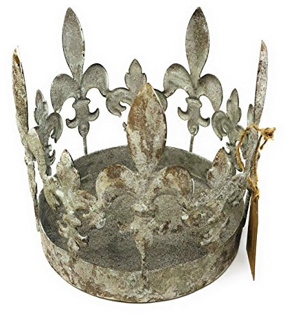 Nostalgie Pflanztopf Fleur de Lys grau antik Optik 13 x 13 cm