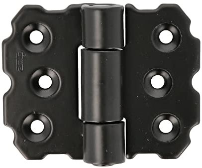 Amig - Bisagra - Tipo Libro y Fija - 55 x 70 x 3 mm - Sin Remate - Estilo Clásico y Sencillo - Ideal para Fijar en Contraventanas y Puertas de Armarios - Acero Negro