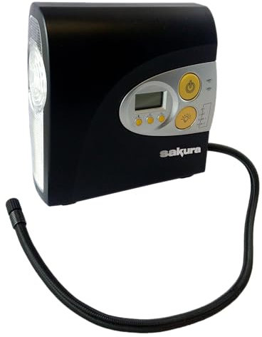 Sakura SS5332 Digital Air Compressor 12V For Cars, Inflatables and Bicycles