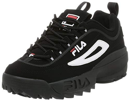 Fila Men's Strada Disruptor, Black/White/Vin Red