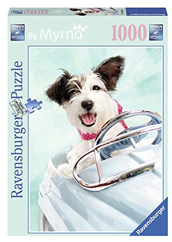 Ravensburger 19328-1000-teiliges Puzzle, Motiv Hund beim Fahren