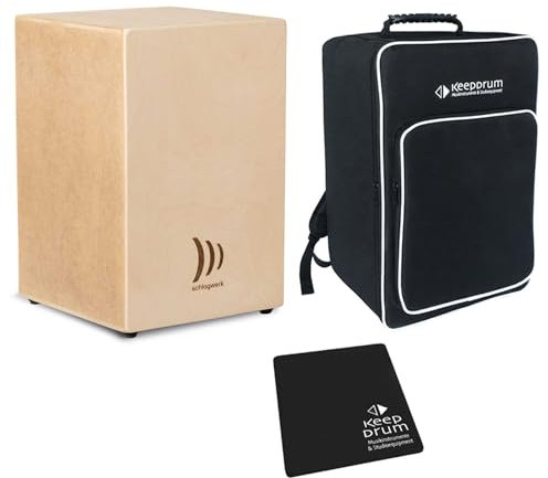 Schlagwerk CBA10S Cajon Bausatz Natur Finish + keepdrum CB02 Rucksack-+ Sitzpad