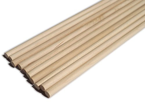 100 Pack of 5mm Hardwood Wooden Dowels - 60cm Long