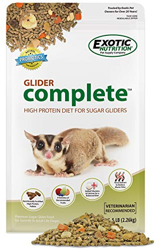 Exotic Nutrition Glider Complete 5 lb | Natural Fruit Bits | Sugar Glider Food