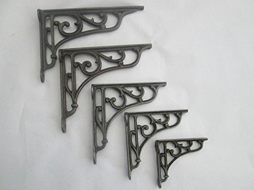 Ironmongery World Victorian Scroll Ornate Decorative Cast Iron Old English Vintage Shelf Support Book Sink Toilet Cistern Bracket (7.5 Inch X 7 Inch)